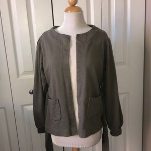 Comfy Jacket / tie front sage green cardigan